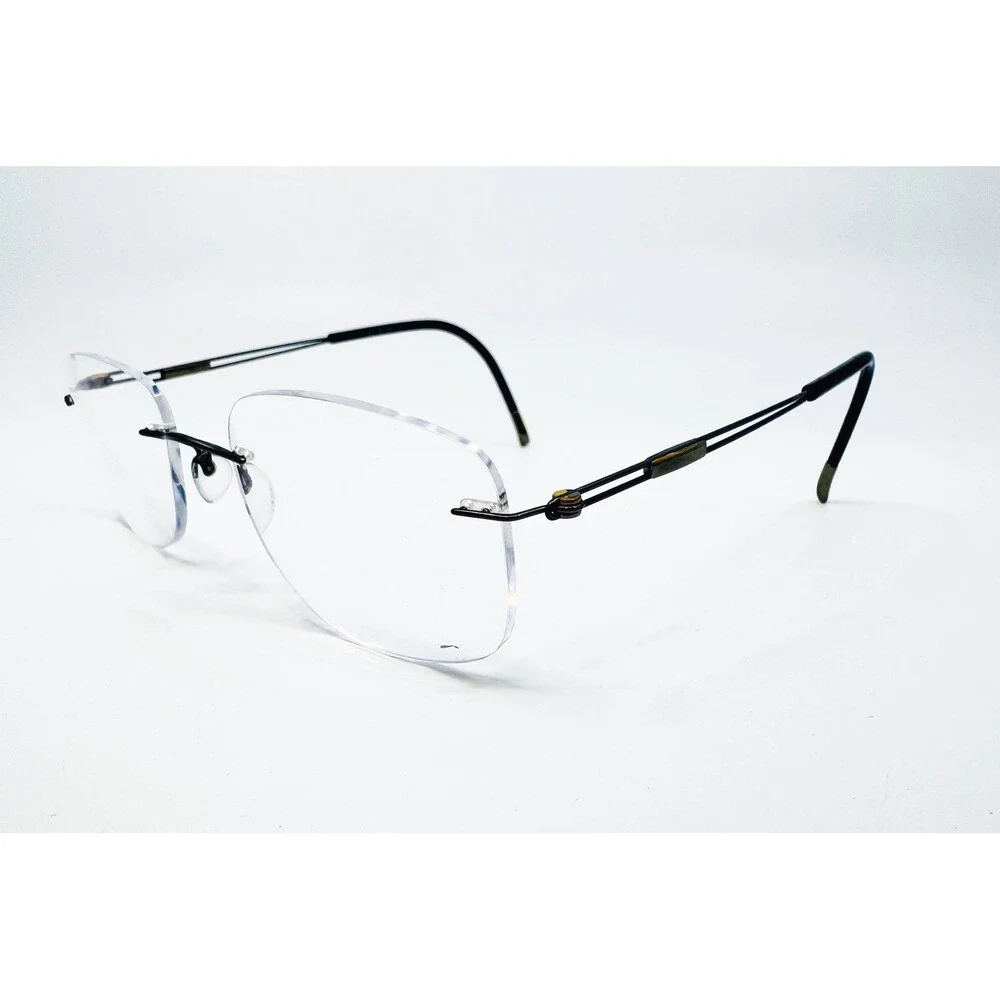 Silhouette Eyeglasses Mens Black Rimless Titan Dynamics 5227 6061 150